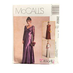 McCalls 2602 Alicyn Exclusive Dress Pattern Size 6-10 Womens Evening Bridal Gown